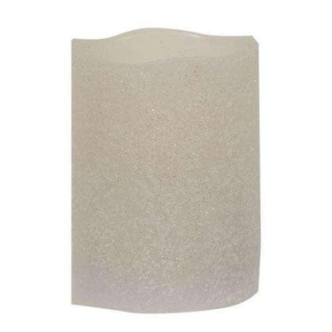 White Frosty Timer Pillar Candle, 3